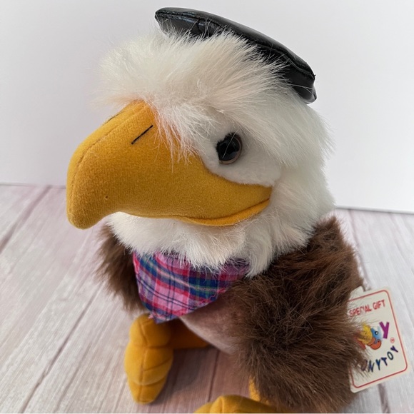 Harley Davidson Plush Stuffy Bald Eagle TonyToy Tags Vtg Bird Toy Like New Soft - Picture 10 of 11